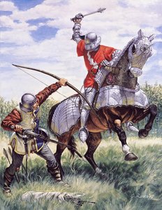 Válka dvou růží (1455-1485): Válka růží: bitva mezi královským rodem Yorků a Lancasterů - The War of Roses: battle fought between House of York and House of Lancaster - (1448-48) od Giuseppe Rava