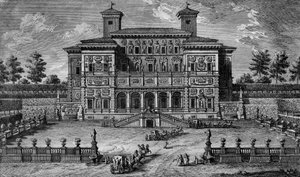 Casino a Villa Borghese, poblíž Říma, 18. století.