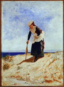 Žena na písku (olej na plátně od Giuseppe or Joseph de Nittis
