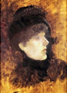 Portrét Sarah Bernhardt. Obraz Giuseppe De Nittis (1846-1884) od Giuseppe or Joseph de Nittis