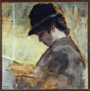Anglická dívka (olej na plátně od Giuseppe or Joseph de Nittis
