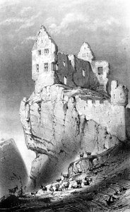 Chateau de Crussol, Saint-Peray, Francie, 19. století. od Godard Q. des Augustins