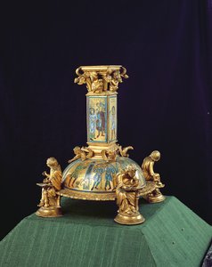 Základna kříže sv. Bertina, z Abbaye Saint-Bertin, kolem 1180 (pozlacený bronz a champleve smalt) (viz také 204570 a 232624-25)