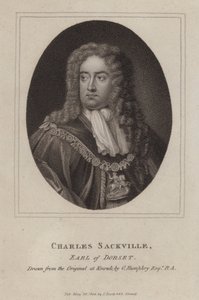 Charles Sackville, 6. hrabě z Dorsetu, anglický básník a dvořan (rytina) od Godfrey (after) Kneller