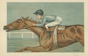 Tod Sloan, americký žokej, 25. května 1899, karikatura Vanity Fair od Godfrey Douglas Giles