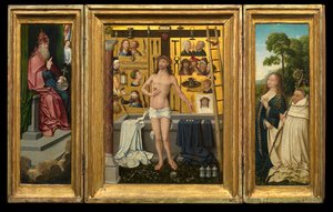 Triptych Antonia Tsgrootena (olej na panelu) od Goossen van der (1465 c.1538) Weyden