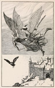 Cestující letěl za ní, z Pohádek od Hanse Andersona, hospoda 1919. od Gordon Browne