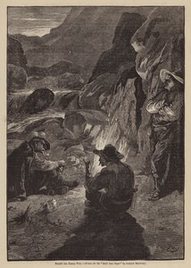 Kolem táborového ohně (litografie) od Gordon Frederick (after) Browne