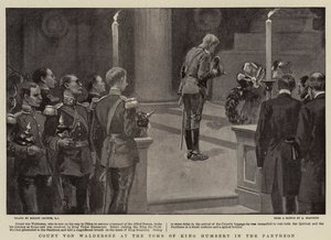 Hrabě von Waldersee u hrobky krále Humberta v Pantheonu