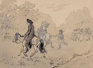 Sketch at a School Treat, 1895 (pero, štětec, inkoust a wc na papíře) od Gordon Frederick Browne