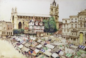 Norwich: Tržiště a kostel sv. Petra Mancrofta od Gordon Mitchell Forsyth