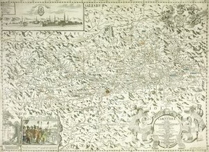 Mapa Rakouska a Československa, 1718 od Gottfried Pfantz