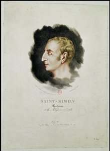 Portrét Claude Henri de Rouvroy, hrabě Saint-Simon (1760-1825) vyrobený krátce po jeho smrti, 1825