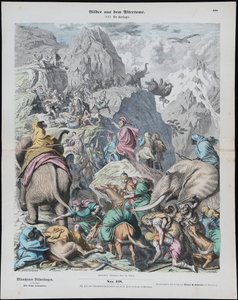 Hannibal překračuje Alpy z Münchener Bilderbogen od Gottlob Heinrich Leutemann