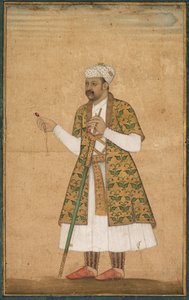 Dvořan, možná Khan Alam, držící spinel a dekánský meč, c. 1605-1610. od Govardhan