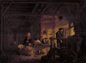 Interiér chaty od Govert Dircksz. Camphuysen