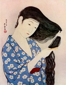 Japonka česající si vlasy, 1920 1930. od Goyo Hashiguchi