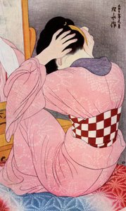 Japonka, která si upravuje vlasy, 20. léta 1930.