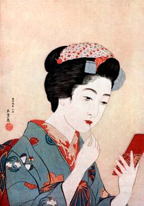 Žena se štětcem Beni, c1900-1921. od Goyo Hashiguchi