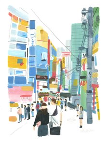 Akihabara, 2015 (olej na papíře)