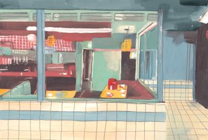 Diner, 2012 (olej na papíře)