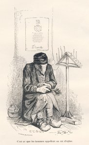 Kostelní krysa. Viněty ilustroval JJ Granville. Rytina podepsaná Andrewem, Bestem a Leloirem v části nazvané "Krysa filozofa", kterou napsal Edouard Lemoine ve "Scénách ze soukromého a veřejného života zvířat". Paris, J. Hetzel a Paulin od Grandville