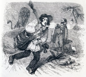 Lev a lovec - Bajky od La Fontaina od Grandville