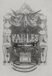 Titulní strana Fables de las Fountaine od Grandville