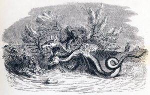 Drak má mnoho hlav a drak má mnoho ocasů - Bajky od La Fontaina od Grandville