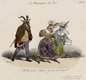 Les Metamorphoses du Jour, č. 27 (ručně kolorované lito) od Grandville