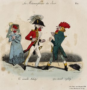 Les Metamorphoses du Jour, č. 8 (ručně kolorované lito) od Grandville