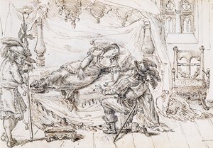 Šípková Růženka, ilustrace k pohádce Charlese Perraulta (1628-1703), rytina Grandville (1803-1847) od Grandville