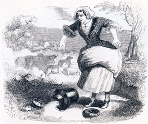 Mlékárna a sklenice na mléko - Bajky od La Fontaine od Grandville
