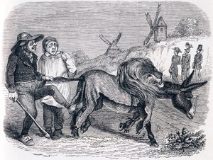 Osel se lví kůží - Bajky od La Fontaina od Grandville
