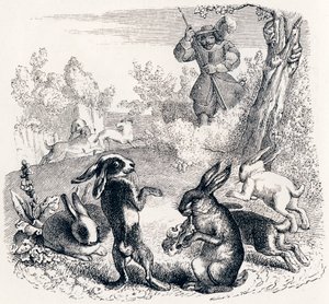 Králíci - Bajky od La Fontaina od Grandville