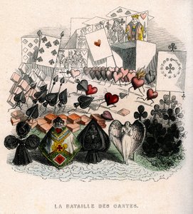 ilustrace: Souboj karet k hraní pro "Un Autre Monde", edice Fournier od Grandville