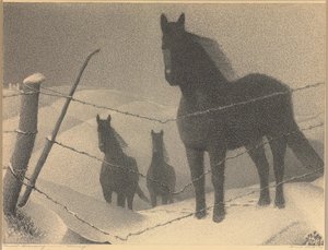 Studie na "únor", 1940 od Grant Wood