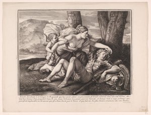 Rinaldo v Armidě od Gérard Audran (attributed to)