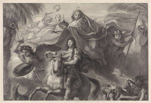 Alegorický jezdecký portrét Ludvíka XIV., francouzského krále od Gérard Edelinck
