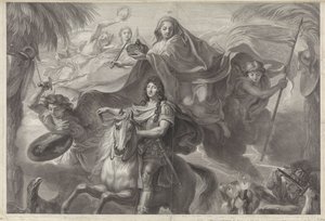 Alegorický jezdecký portrét Ludvíka XIV., francouzského krále od Gérard Edelinck