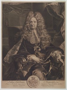 Portrét Jules-Hardouin Mansart (1646-1708) od Gérard Edelinck