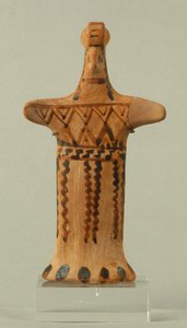 Figurka stojící ženy, boiotská dílna, archaické období (malovaná hlína) od Greek