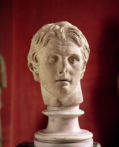 Hlava Alexandra Velikého, nalezená v Pergamonu (mramor)