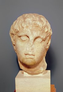 Hlava jednoho z diadochů nebo hlava Alexandra III. (356-323 př. n. l.) Velikého (mramor)