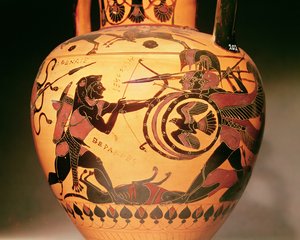 Herakles bojující s Geryonem (keramika)