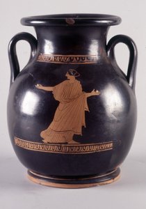 Malba na váze: Znázornění Orithye, hraje míč, je dcerou athénského krále. Pronásleduje ho Borée zastoupený na druhé straně vázy (35250), 440 př. Kr. BNF, Medailový úřad. od Greek