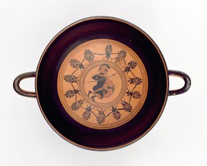 Siana Cup zobrazující válečníka, cca 560 př. n. l. (hlína) od Greek