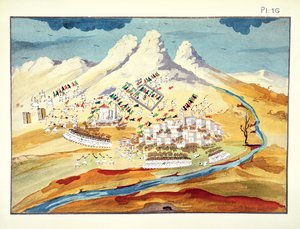 Bitva u Rhachova, deska 16 z Obrazové historie řecké války za nezávislost od generála Makryjannise od Greek School