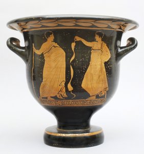 Proto-apulský krater ve tvaru zvonu z italské Matery (keramika) od Greek School