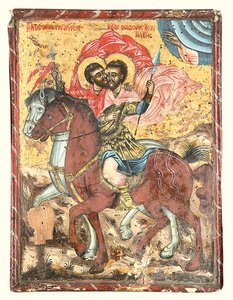 Svatí Theodore Tyron a Theodore Stratelates od Greek School